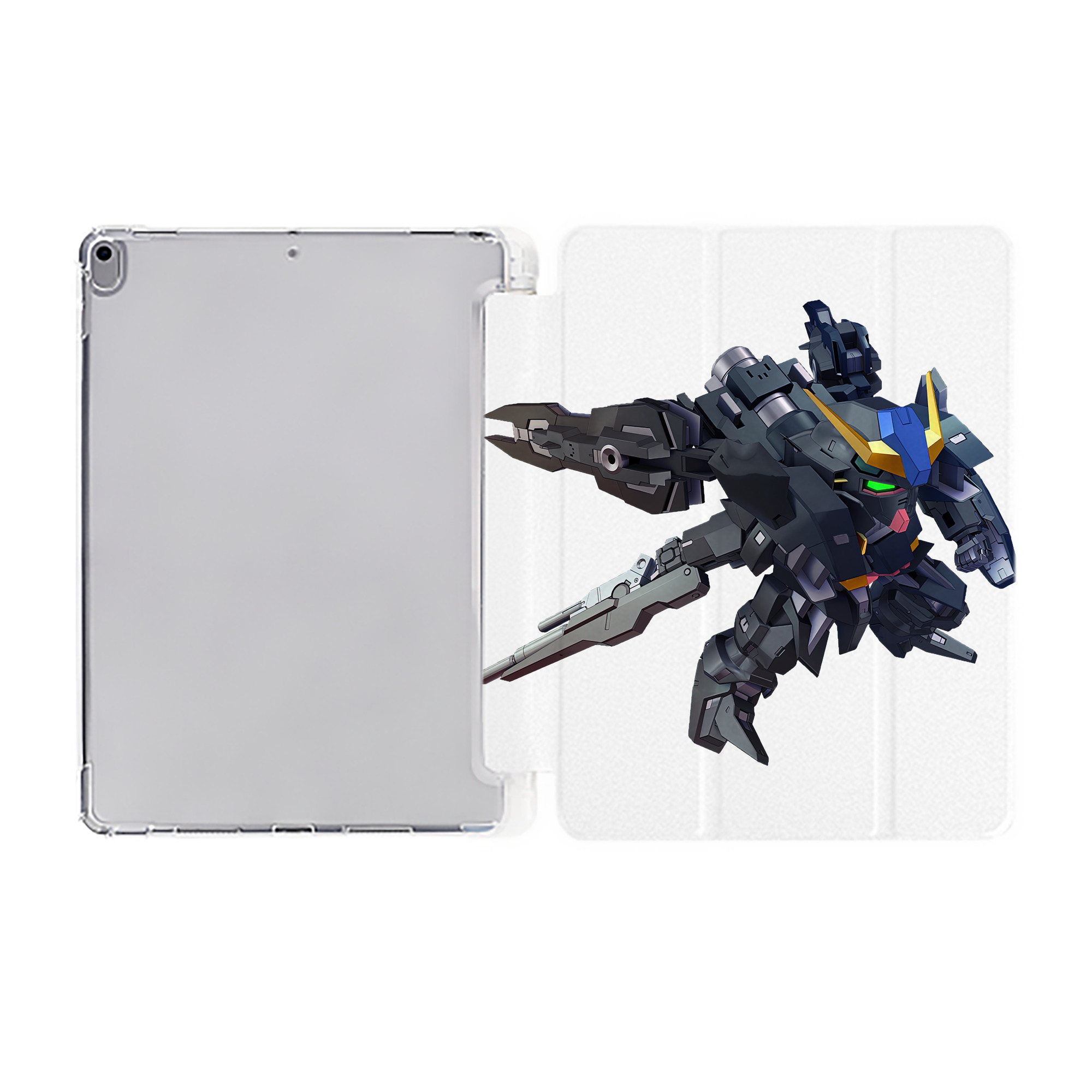 （画像用） 機動戦士ガンダム Mobile Suit Gundam IPad ケース ペン収納付き 三つ折りスタンド PUレザー×シリコン 対応機種9.5/10.5/10.9インチ